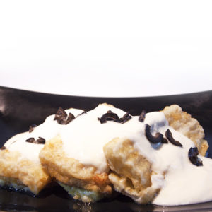 Pencas rellenas de jabugo a la crema de Roquefort